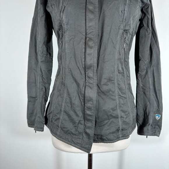 Kuhl Women's Sz XS Projekt Jacket Full Zip Hooded Dynawax Water Resistant Gray - Picture 5 of 14